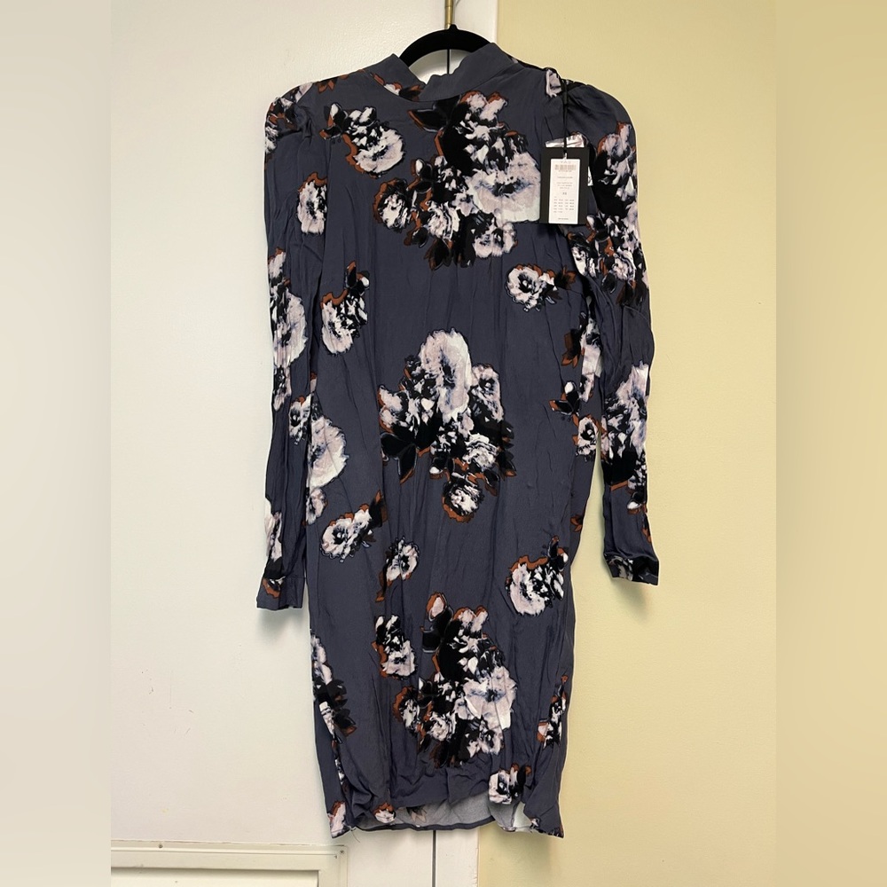 Grey floral mini dress